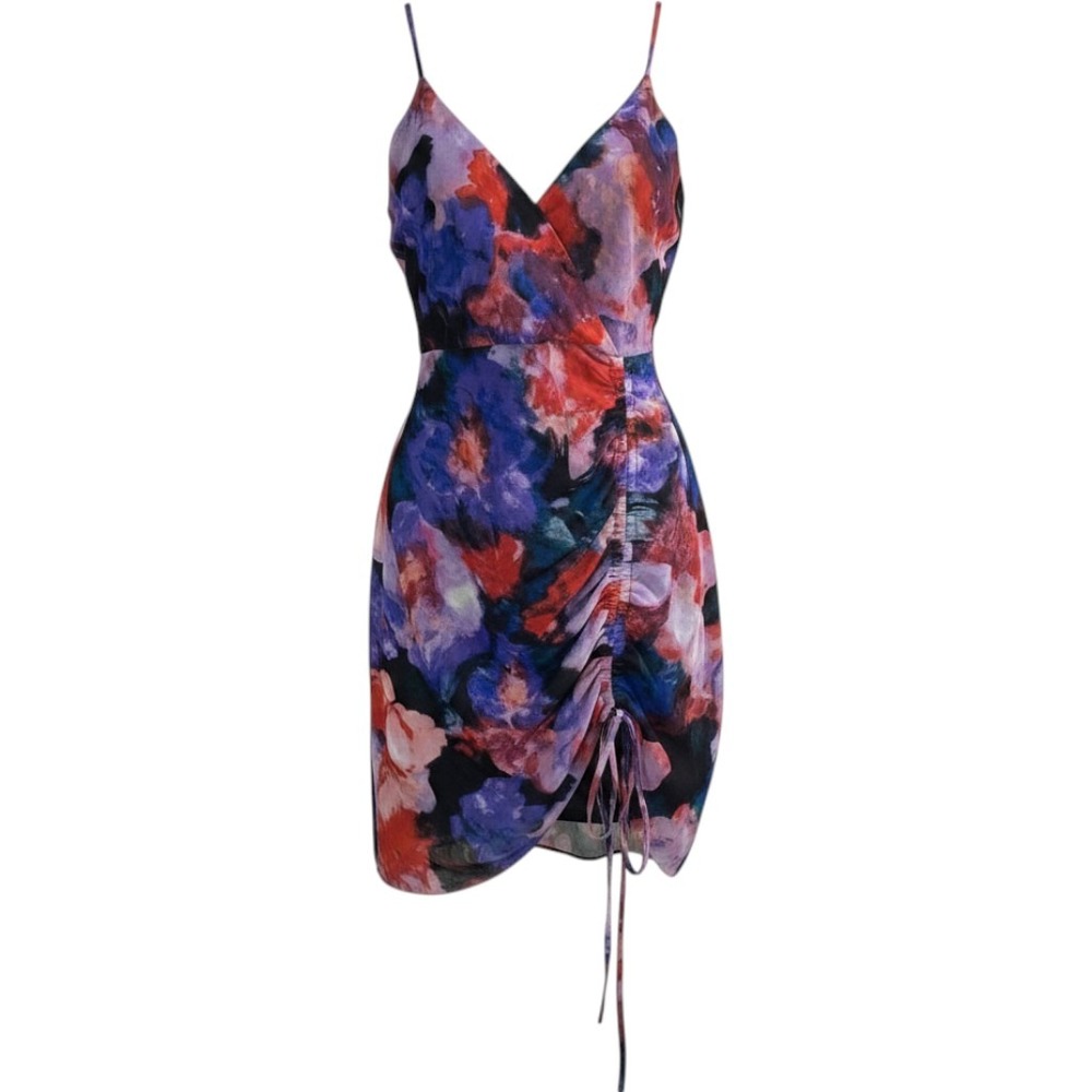 BCBGeneration Floral Mesh Dress Size 6 Y2k Euphoria Edgy Chic Party Cocktail